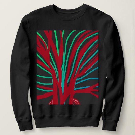 Red and Teal Green Tree Sweatshirt (Design vorne)