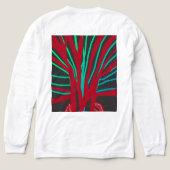 Red and Teal Green Tree Tri-Blend Shirt (Design Rückseite)