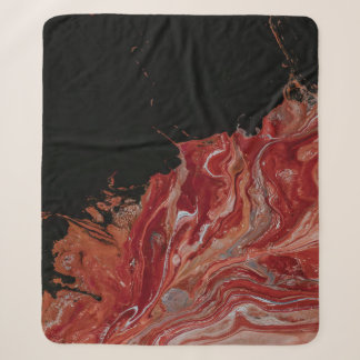 Red and white abstract painting sherpadecke