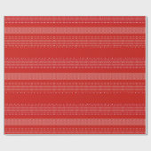 Red And White African Pattern Wrapping Paper Geschenkpapier (Flach)