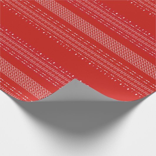 Red And White African Pattern Wrapping Paper Geschenkpapier (Ecke)