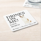 Red and White Australian Cattledog Heeler Wedding Rechteckiger Pappuntersetzer (angewinkelt)