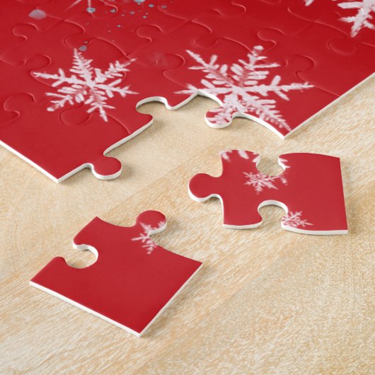 Red and White Baby's First Christmas Foto Name Puzzle (Seite)