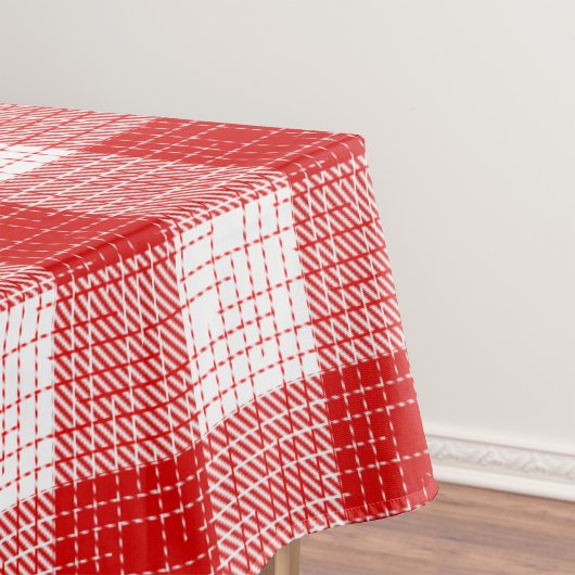 Red and White Bold Checkered Plaid Design  Stoff