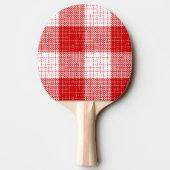 Red and White Bold Checkered Plaid Design  Tischtennis Schläger (Rückseite)
