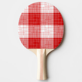 Red and White Bold Checkered Plaid Design  Tischtennis Schläger