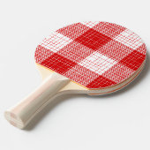 Red and White Bold Checkered Plaid Design  Tischtennis Schläger (Vorderseite)