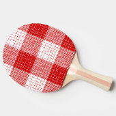 Red and White Bold Checkered Plaid Design  Tischtennis Schläger (Seitenansicht)