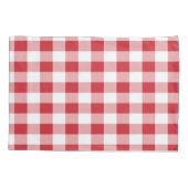 Red and White Buffalo Checked Pattern Kissenbezug (Rückseite)