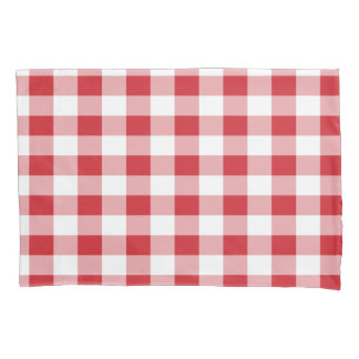 Red and White Buffalo Checked Pattern Kissenbezug
