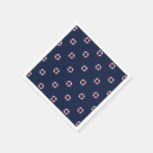 Red And White Buoy Pattern Serviette (Ecke)