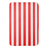 Red and White Cabana Stripes  Badematte (Vorderseite Vertikal)