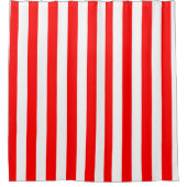 Red and White Cabana Stripes  Duschvorhang (Vorderseite)