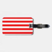 Red and White Cabana Stripes  Gepäckanhänger (Rückseite horizontal)