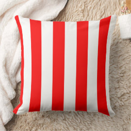 Red and White Cabana Stripes  Kissen