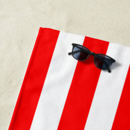 Red and White Cabana Stripes  Strandtuch