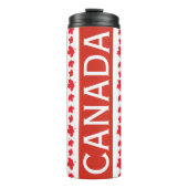 Red and White Canada Tumbler – Maple Leaf Pattern Thermosbecher (Vorderseite)