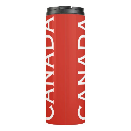 Red and White Canada Tumbler – Maple Leaf Pattern Thermosbecher (Rückseite)