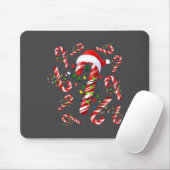 Red And White Candy Cane Santa Christmas  Mousepad (Mit Mouse)