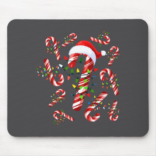 Red And White Candy Cane Santa Christmas  Mousepad (Vorne)
