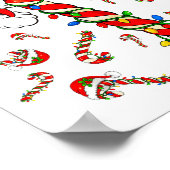 Red And White Candy Cane Santa Christmas Xmas Ligh Poster (Ecke)