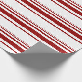 Red and White Candy Cane Stripe Geschenkpapier (Ecke)