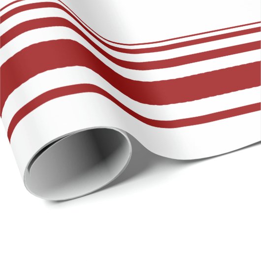 Red and White Candy Cane Stripe Geschenkpapier (Rolleneckpunkt)