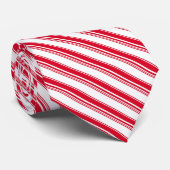 Red and White Candy Cane Stripes Weihnachten Krawatte (Gerollt)