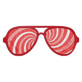 Red and White Candy Cane Twirl Partybrille (Vorderseite)