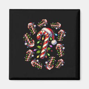 Red and White Candy Cane Weihnachten Weihnachten W Magnet