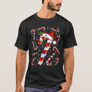 Red and White Candy Cane Weihnachten Weihnachten W T-Shirt