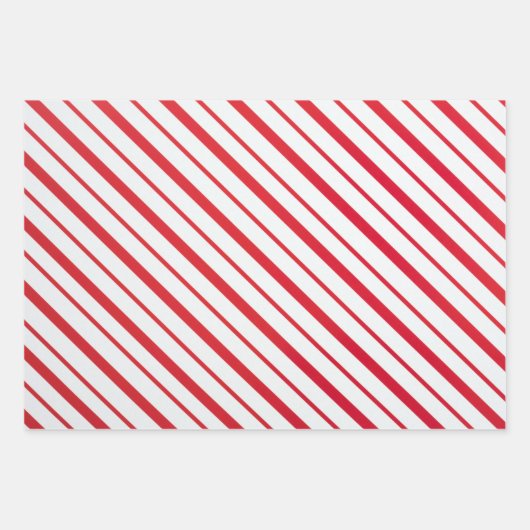 Red and White Candy Cane Weihnachtsmuster Geschenkpapier Set (Vorderseite 3)