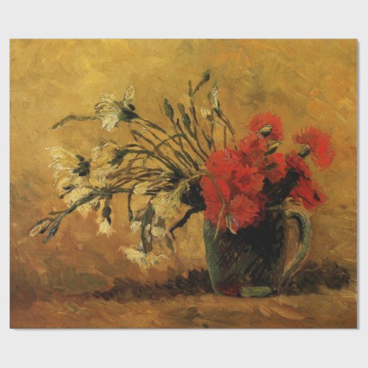Red And White Carnations by Vincent van Gogh Geschenkpapier (Flach)