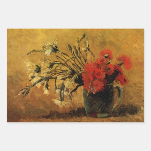 Red And White Carnations by Vincent van Gogh Geschenkpapier Set (Vorderseite 3)