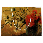 Red And White Carnations by Vincent van Gogh Große Geschenktüte (Rückseite)