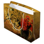 Red And White Carnations by Vincent van Gogh Große Geschenktüte (Rückseite Schrägansicht)