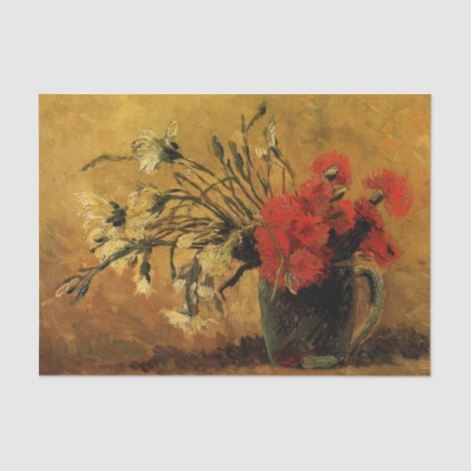 Red And White Carnations by Vincent van Gogh Seidenpapier (Vorderseite)