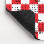 Red and White Checkerboard 2026 Calendar Mousepad (Ecke)