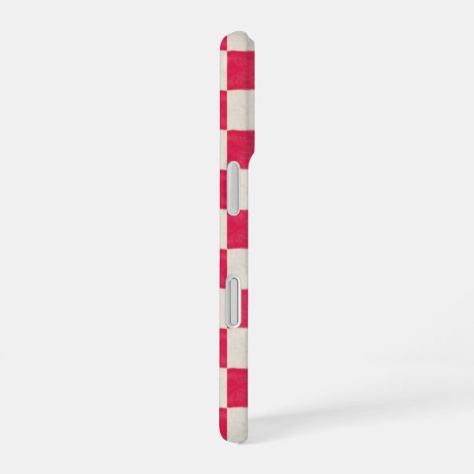 Red and White Checks iPhone 16 Hülle (Rechte Seite)