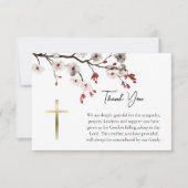 Red and White Cherry Blossoms Orthodox Funeral     Dankeskarte (Vorderseite)
