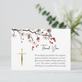 Red and White Cherry Blossoms Orthodox Funeral     Dankeskarte (Stehend Vorderseite)