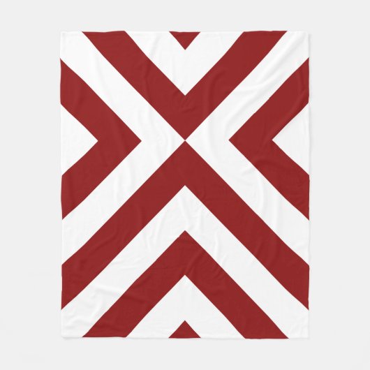 Red and White Chevrons Fleecedecke (Vorderseite)