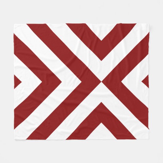 Red and White Chevrons Fleecedecke (Vorderseite (Horizontal))
