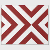 Red and White Chevrons Geschenkpapier (Flach)
