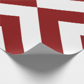 Red and White Chevrons Geschenkpapier (Ecke)