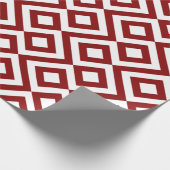 Red and White Chevrons Geschenkpapier (Ecke)