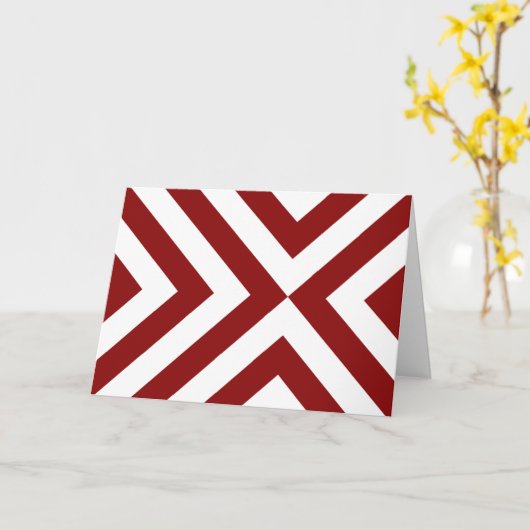 Red and White Chevrons Karte (Gelbe Blume)