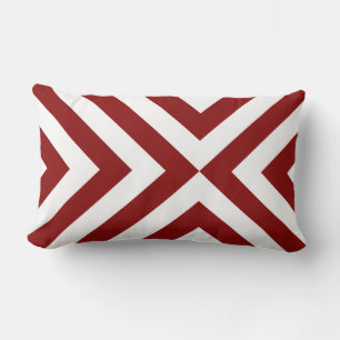 Red and White Chevrons Lendenkissen