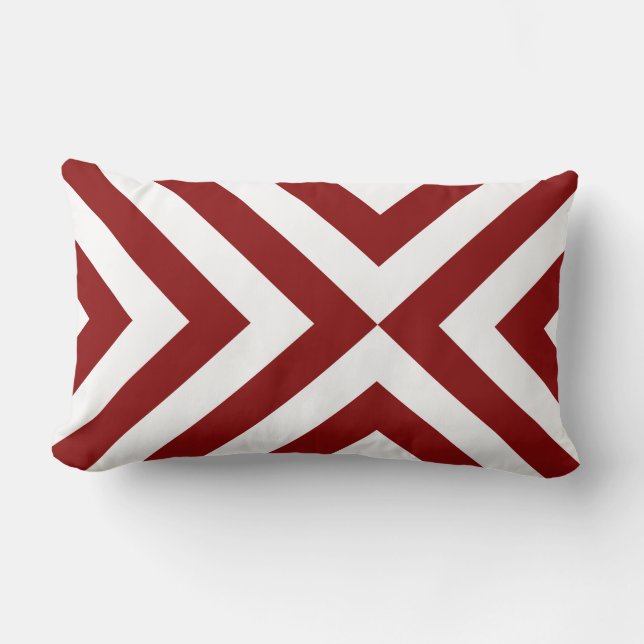 Red and White Chevrons Lendenkissen (Vorderseite)