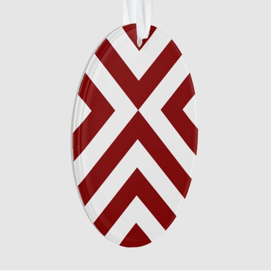 Red and White Chevrons Ornament (Vorderseite)